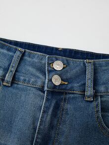 GlowEve Women's Casual Elegant Versatile Everyday Denim Jeans With Pockets And Buttons Everyday Date Night Light Blue Summer - Blue - View 6