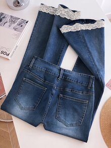 GlowEve Celana Jeans Denim Wanita Kasual Serbaguna untuk Perjalanan Sehari-hari dengan Saku dan Kancing - Dark Wash - View 3