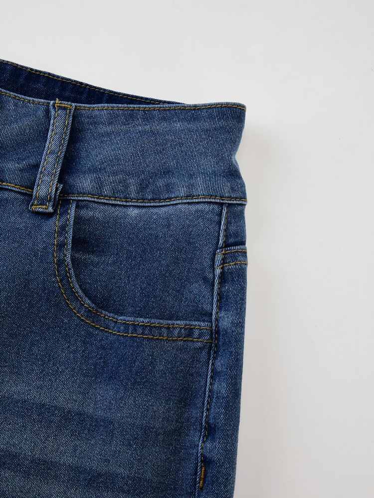 GlowEve Women's Casual Daily Travel Denim Jeans With Pocket, Button And Lace Trim - Blue - View 6
