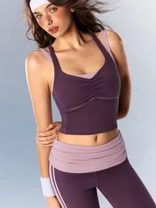 VARSIVA Women's Criss-Cross Back Daily Fitness Sports Tank Top - Purple - View 4