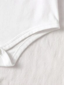 SHEIN Vintaside Kids 嬰兒幼兒秋冬高領內搭套裝，寶寶內著外穿白色內層上衣，5件套上衣組，棉混紡親膚柔軟 - 白色 - 查看 3