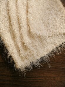 MOTF GAUN SWEATER BERBULU POLOS - Aprikot - View 10