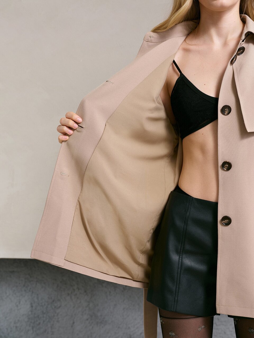 MOTF WOMEN'S COLLARED SINGLE-BREASTED TRENCH COAT