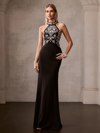 MOTF Soiréza Damen Frühlings-/Sommerkleid mit Strass-Perlen-Details und Meerjungfrauen-Saum