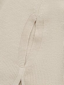 Momance Maternity Sweater Loose Fit Mock Neck Cape Design Elegant Date Solid Color Knit Pullover Cardigan Versatile Everyday - Khaki - View 7