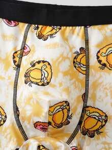 GARFIELD | SHEIN Men's Colorblock Cartoon Print Casual Daily Boxer Briefs - Yellow - View 4