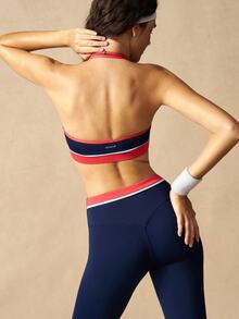 VARSIVA Women's Halter Neck Bra And Leggings Sports Activewear Set - Navy Blue - View 10