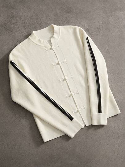 Manfinity Hypemode Men's Autumn/Winter Casual Frog Button Cardigan