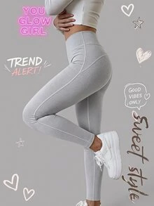 Tween Girls Leggings - Grey - View 1