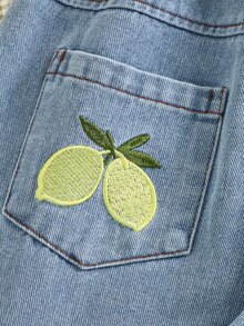 SHEIN 2件組 青少年女孩 春/秋季 白色與粉藍色長袖襯衫 寬鬆牛仔褲 甜美休閒可愛套裝 假期校園穿搭 奶油黃 - 黃色 - 查看 7