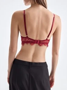 Bralution 2pcs/Set Molded Cup French Classic Sexy Lingerie Bra Set For Women - Multicolor - View 3