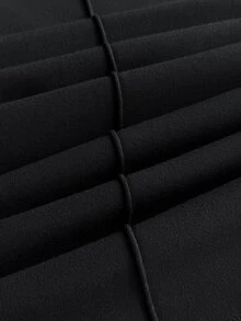 Comfortcana Plus Size Women Solid Color Casual Daily Wear Suit Pants - Black - View 5
