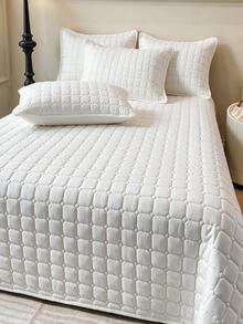 Made In Turkey Bedspread Set With Pillowcases Soft Touch Bed Cover 250*260 ////  180*240 - Creamy White - View 4