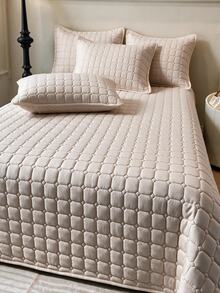 Made In Turkey Bedspread Set With Pillowcases Soft Touch Bed Cover 250*260 ////  180*240 - Beige - View 3