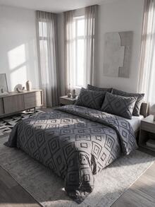 Made In Turkey Bedspread Set With Pillowcases Soft Touch Bed Cover - Dark Grey - View 3