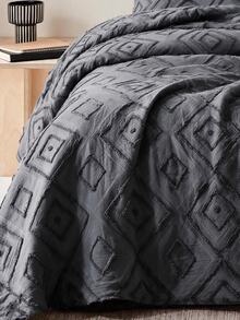 Made In Turkey Bedspread Set With Pillowcases Soft Touch Bed Cover - Dark Grey - View 4