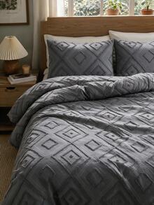 Made In Turkey Bedspread Set With Pillowcases Soft Touch Bed Cover - Dark Grey - View 5