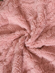 SHEIN 女童可愛連帽拉鍊抓絨外套，粉色雙面抓絨布料搭配緞面蝴蝶結裝飾，前拉鍊設計，長袖彈性袖口，1件，短版寬鬆版型，柔軟舒適，適合日常穿著、上學、外出、度假、派對與節日的休閒百搭穿搭 - 粉色 - 查看 7