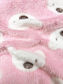 SHEIN Set Pakaian Santai 2 Potong untuk Bayi Perempuan: Atasan Kerah Bulat dan Celana dari Fleece Karang dengan Motif Beruang Lucu, Warna Pink, Cocok untuk Musim Gugur dan Musim Dingin - MultiWarna - View 6