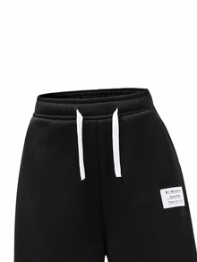 Vacaura 2 Packs Boys' Spring & Fall Street Minimalist Drawstring Sweatpants (Dark Gray + Black) Casual Sports Pants For Daily & School - Multicolor - View 5