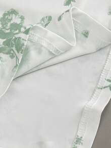 Tween Girls Green Floral Print Cami Mini Dress With Straps Flared Short Polyester Cute Spring Outfit, Vacation - Green - View 9