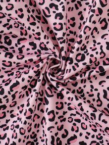 SHEIN 秋冬新生兒豹紋可愛嬰兒連身衣套裝 2件組 - 粉色 - 查看 11