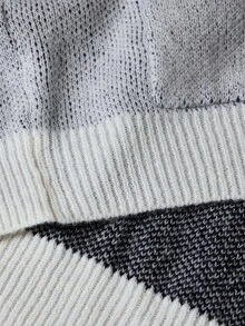 ROMWE MEN Cardigan Rajut Jacquard Pria dengan Bukaan Depan, Gaya Vintage Klasik untuk Kalangan Kaya. - Putih - View 12