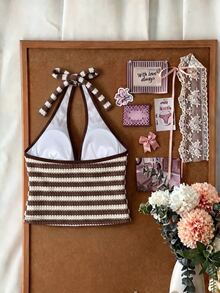 Elavelle Áo bikini hai dây vải jacquard dành cho nữ, thích hợp cho mùa xuân/hè. - Nhiều màu - Xem 3