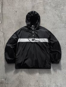 AXEPEAK 男士抽繩連帽休閒日常長袖夾克 - 黑色 - 查看 7