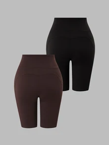 Velisys Velisys With My Calm Women's Solid-Color Multi-Piece Casual Sports Shorts. - Multicolor - View 2