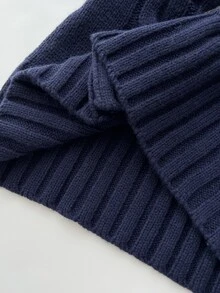 Elamini Cardigan Wanita Seksi Slim Fit dengan Bordir Motif Lucu, Jaket Kasual Serbaguna dengan Kancing Depan untuk Perjalanan Sehari-hari - Navy Blue - View 7