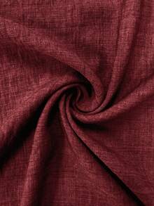 LUMIGAL Minimalist Elegant Mature Style Solid Color A-Line Dress - Burgundy - View 6