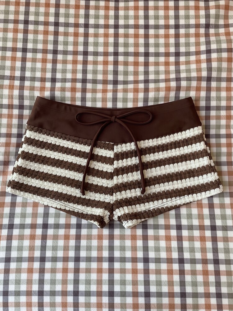 Elavelle Celana Renang Wanita Motif Pita dari Kain Jacquard, Musim Semi/Panas - MultiWarna - View 2