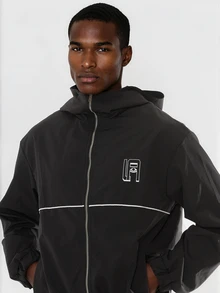 FORM&CHAOS Men's Sports Street Casual Black Zip-Up Hooded Jacket And Pants Set - Black - View 6