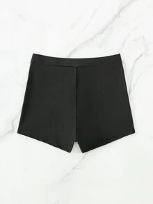 Swim Basics Bottom de bikini unicolor tejido de canalé - Negro - Ver 3