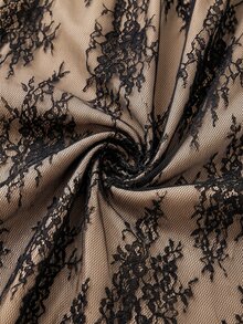 GlowEve CURVE Rok A-Line Wanita Ukuran Plus Berenda Elegan dan Modis - Hitam - View 7