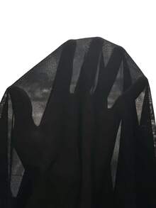 EMERY ROSE 大尺碼純色V領無袖開衩休閒亞麻長洋裝，女款夏季黑色沙灘正式度假波希米亞風穿搭 - 彩色 - 查看 3