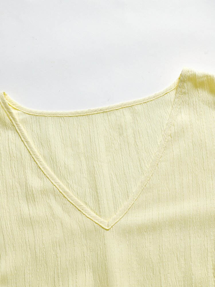 Rusticease Vestido largo de mujer talla grande con escote en V profundo, mangas con volantes, bajo multicapa, color amarillo mantequilla, para verano, playa, vacaciones, formal, bohemio y casual - Multicolor - Añade 4