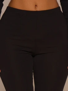 MUSERA ESSENTIALS Celana Capri Legging Pinggang Elastis Lembut untuk Musim Semi, Musim Panas, Liburan, Sehari-hari, Pakaian Dasar Sederhana yang Penting - Hitam - View 5