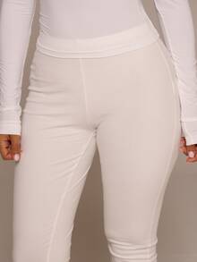 MUSERA ESSENTIALS Cotton Blended Fitted Capri Pants Leggings Spring Summer Holiday Everyday Cute Daily Basics Simple - White - View 5