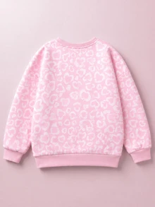 Maija Kids HELLO KITTY AND FRIENDS | SHEIN Maija Kids 兒童青少年女孩休閒 Y2K 風格可愛優雅細緻舒適寬鬆針織粉色與白色印花卡通圓領套頭秋季衛衣校園穿搭 - 粉色 - 查看 2