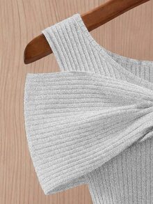 SHEIN Minimalist Solid Color Round Neck Pleated Decor Button-Up Sleeveless Fitted Elegant Slimming Women's Bodysuit Beach Brunch Going Out Outfit Summer - Grey - View 6