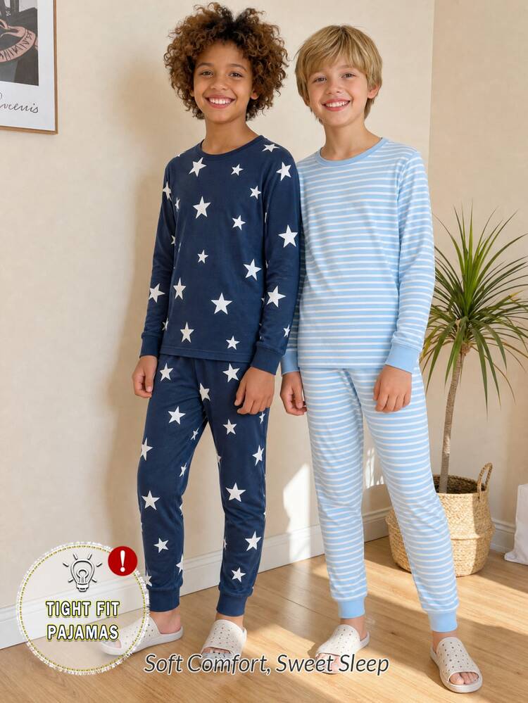 4PCS Tween Boys Pajamas - Multicolor - View 1