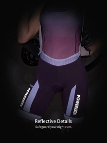 Powerista Women's Summer And Spring Purple Gradient Sleeveless Cycling Jersey With Padded Shorts Bib Set For Road And Mountain Biking - Purple - View 6