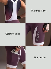 Powerista Women's Summer And Spring Purple Gradient Sleeveless Cycling Jersey With Padded Shorts Bib Set For Road And Mountain Biking - Purple - View 4