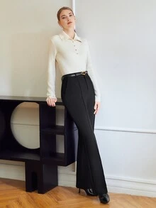 MOTF Petite WOMEN SUIT PANTS ,PETITE WOMEN - Black - View 5