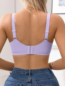NudeFit 女士极简舒适无缝果冻凝胶无钢圈文胸，带不可拆卸衬垫 - 紫羅蘭色 - 查看 2