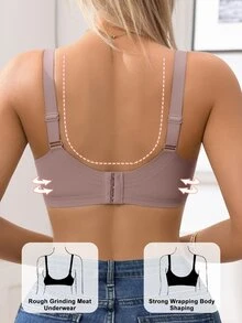 LustreForm 1pc Women's Minimalist Comfortable Seamless Jelly Gel Wireless Bra With Removable Pads - Mocha Brown - View 3
