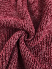Easowa Women's Solid Color Elegant Daily Fall/Winter Red Knit Dress Work Outfits For Women Christmas Dress - Burgundy - View 6