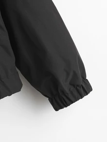 Casuvi Kids Teen Boy Fashion Black Jacket Soft And Comfortable Fabric Easy To Wear Stylish Minimalist Streetwear Cute Teen Versatile Fit Outdoor Fall - Black - View 5